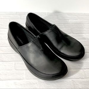 NWOT Merrell Encore Kassie Moc Black Leather Slip On Clog Shoe J94558  10